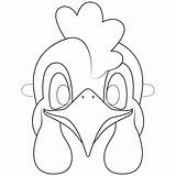 Mask Rooster Coloring Chicken Pages Printable Masks Kids Hen Animal Paper Drawing Chick Supercoloring Categories sketch template