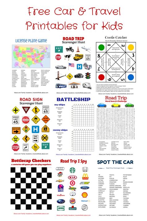 free printable travel games for kids car travel and road trips