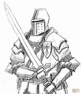 Knight Medieval Drawing Drawings Knights Paintingvalley sketch template