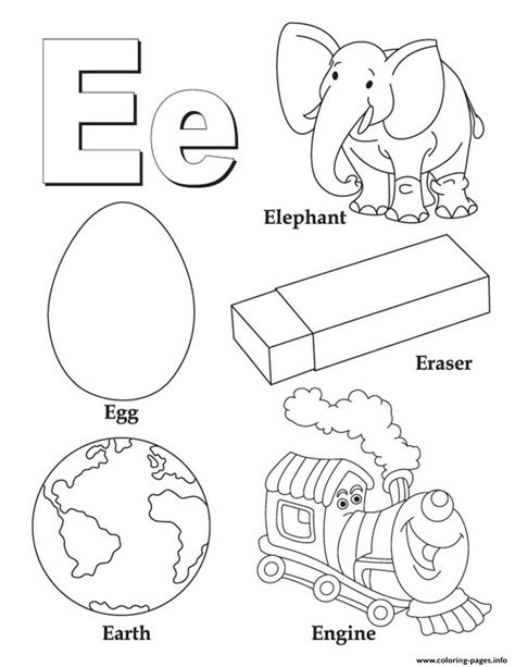 alphabet   words  eaa coloring page printable