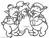 Pigs Little Three Coloring Pages Getdrawings sketch template
