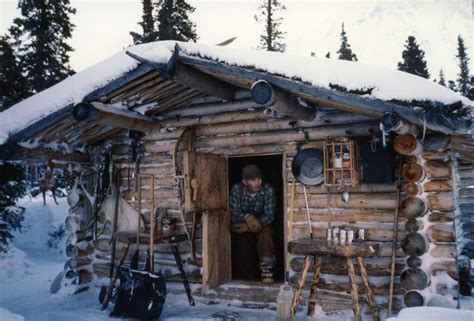 man lived     years   mountains  alaska   log cabin