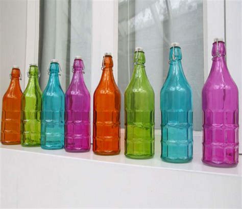 1000ml Colored Juice Beverage Bulk Glass Bottle With Swing