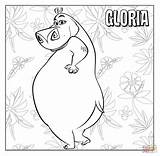 Gloria Coloring Madagascar Pages Hippopotamus Printable Cartoons Color Hippo Julien King Clipart Cartoon Alex Drawing Movie Marty Melman Gif Re sketch template