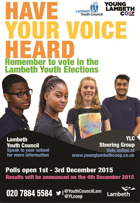 remember to vote in the lambeth youth elections