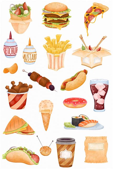 food stickers printable stickers  printables pictures  draw