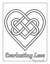 Coloring Heart Pages Hearts Celtic Kids Pdf Easy Adults Interlocking sketch template