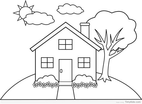 colouring house pages timykids house coloring pages white house