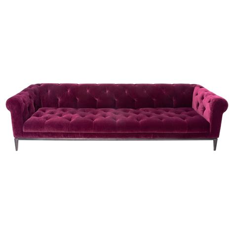 red chesterfield leather tufted sofa  stdibs chesterfield sofa red