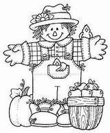 Coloring Scarecrow Pages Fall Thanksgiving Para Halloween Br sketch template