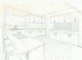 Perspective Kitchen Drawing Point Draw Paintingvalley sketch template