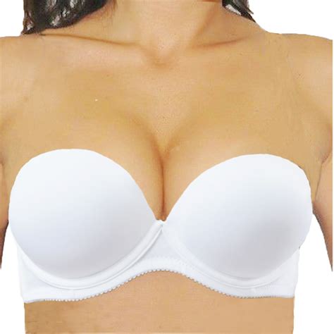Women Strapless Multiway Bra Add 2 Cup Padded Gather Push Up Underwired