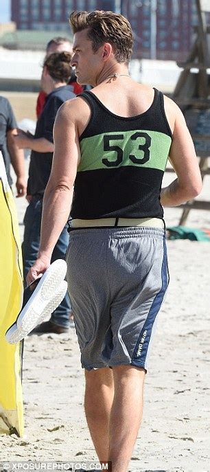 justin timberlake stuns as sexy fifties lifeguard on woody allen movie set daily mail online