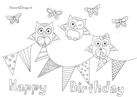 happy birthday verjaardag doodle coloring pages doodle art doodles