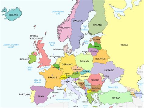 western europe map countries labeled