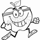 Clip Jogging Apple Healthy Royalty Clipart Preview sketch template
