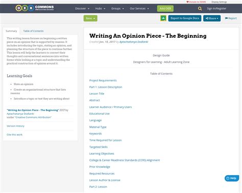 writing  opinion piece  beginning oer commons