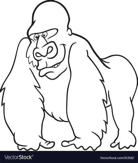gorilla  coloring book royalty  vector image