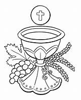 Communion First Chalice Coloring Pages Printable Host Clipart Banner Holy Kids Catholic Clip Cup Clipartkid sketch template