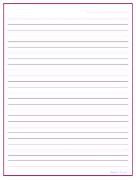 lined page  printable  printable stationery writing paper