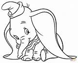Dumbo Shy Cloring Silhouette Circus Walt Zeichnung Timothy Elephants Ears Movie sketch template
