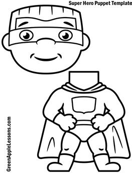 superhero craft template super hero  green apple lessons tpt
