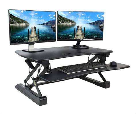 top   adjustable standing desks  dual monitors