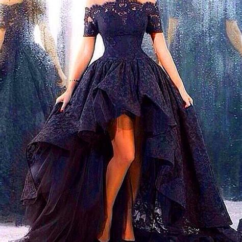 2019 Black Lace Evening Dresses Puffy Lace Gorgeous Ball