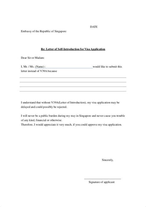 sample  introduction letter  south africa visa application