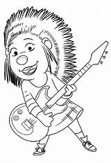 Sing Coloring Pages Movie Ash Porcupine Plays Guitar Her Pages2color Printable Kids Coloringhome Via sketch template