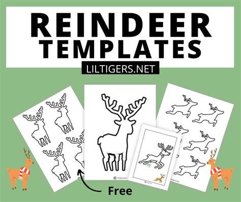 printable reindeer templates lil tigers lil tigers