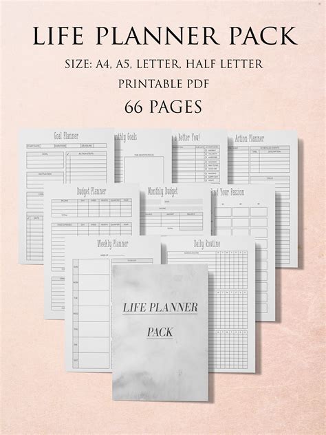 printable  life organizer print  home life planner pack etsy uk