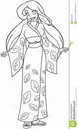 Kimono Coloring 93kb 1300px sketch template