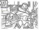 Titans Coloring Pages Teen Go Cyborg Logo sketch template