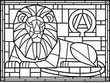 Coloring Stained Glass Medieval Pages Popular sketch template