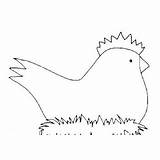 Barnyard Chickens Hen Funky sketch template