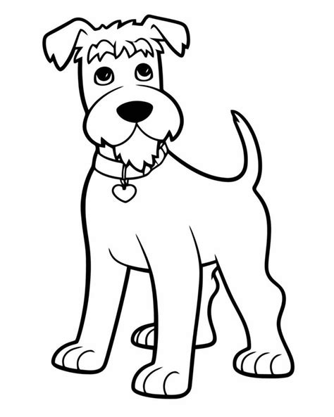 airedale terrier coloring page  vector art  vecteezy