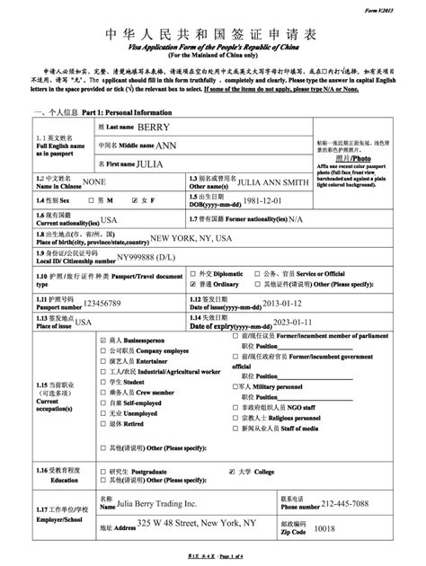 china visa application form fill online printable fillable blank