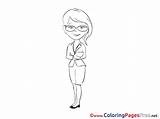 Coloring Woman Office Pages Sheet Title sketch template