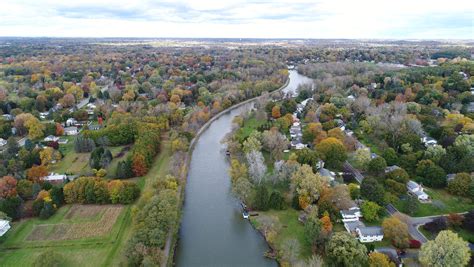 erie canal banks   stripped  trees  medina  fairport