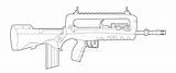 Famas Lineart Fn Molde Colorear Desenhar Scar Rifle Fuego P90 sketch template