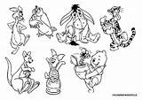 Pooh Winnie Coloring Pages Characters Owl Fall Classic Color Clipart Disney Piglet Printable Printables Character Drawings Colouring Roo Rabbit Eeyore sketch template