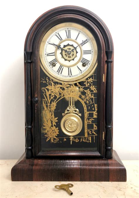 antique waterbury mantel clock exibit collection