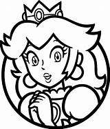 Peach Princess Svg Lineart Nintendo Circle Artwork  sketch template
