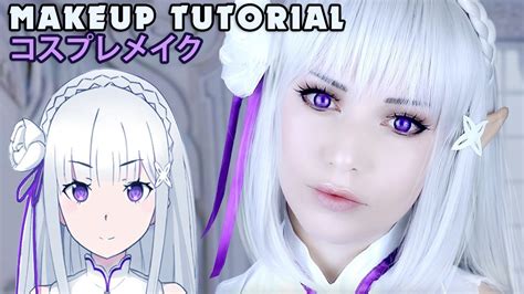 emilia cosplay makeup tutorial re zero ゼロから始める異世界生活 ☆