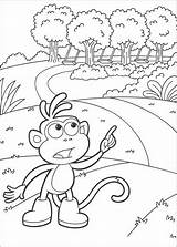 Coloring Dora Explorer Way Monkey Boots Pages Kids Printable Monkeys Showing Fun Votes Grade 6th Cartoon sketch template