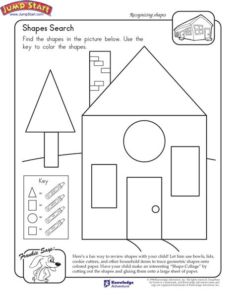 shapes search view math worksheet  shapes  st graders jumpstart