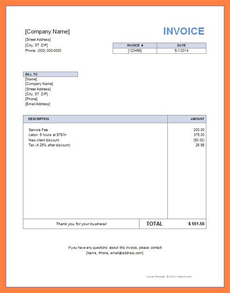 top collection  printable invoice blank  employed template