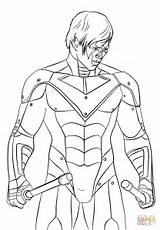 Coloring Pages Nightwing Color Drawing Print Getcolorings sketch template