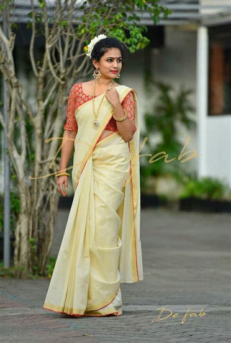 pin  divya   saree kerala saree blouse designs kerala